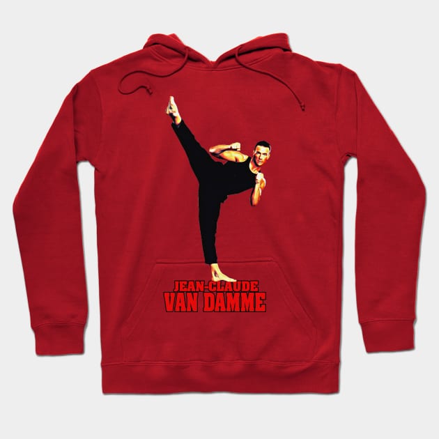 Van Damme Kicking Hoodie by Fantasy Brush Designs